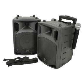 QTX PAV8 Portable PA System With 2 Wireless Microphones, Bluetooth & DVD/CD Player 1