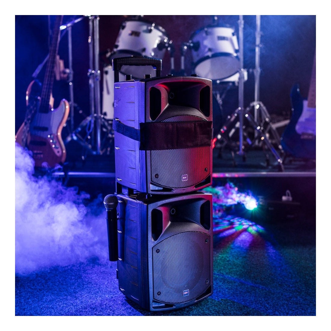QTX PAV8 Portable PA System With 2 Wireless Microphones, Bluetooth & DVD/CD Player 6