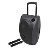 QTX QOVA-12PA - 200W Portable 12" Battery Operated PA System with Dual UHF Wireless Mics 1