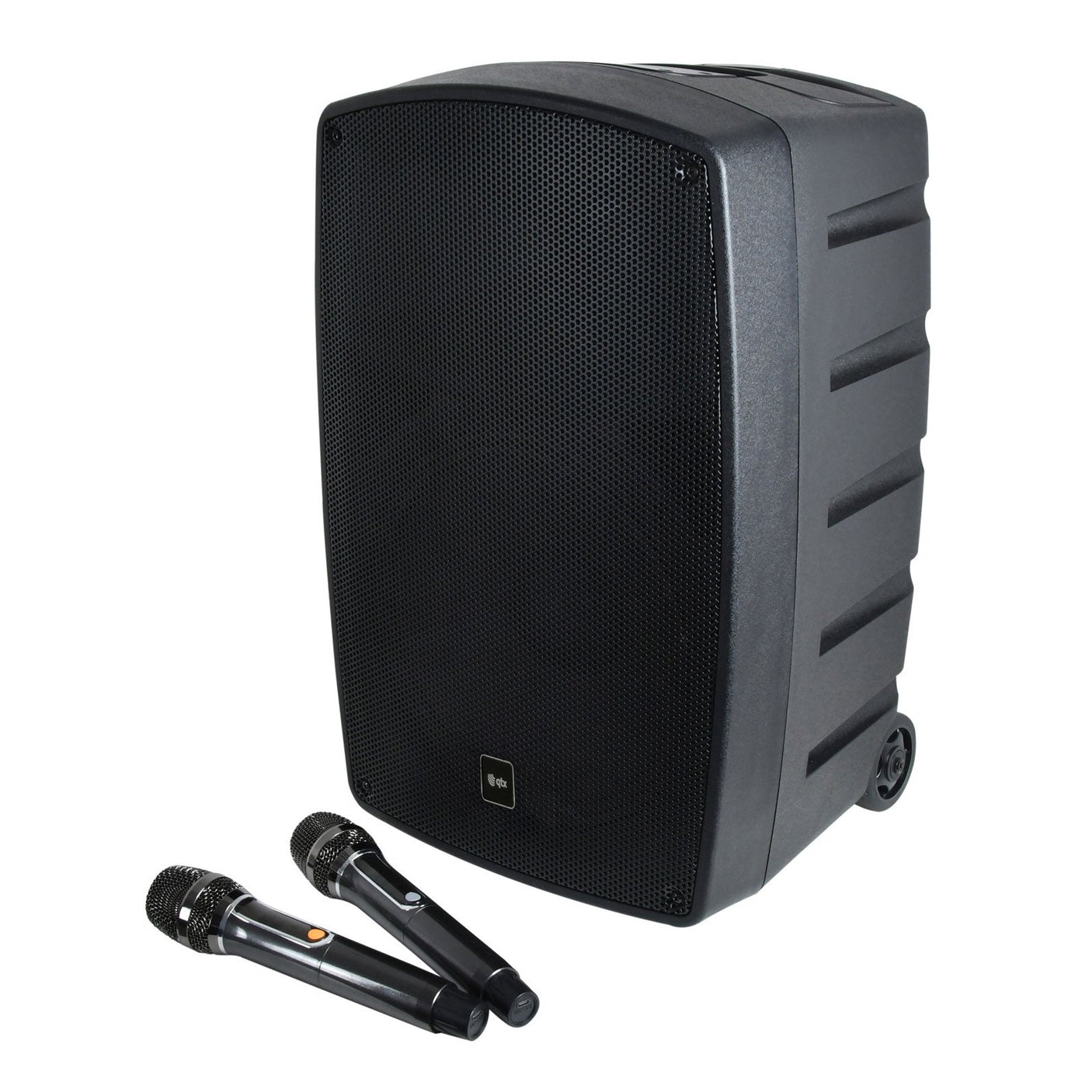 QTX Performer-12 Portable PA Speaker with 2 Rechargeable UHF Wireless Microphones 3