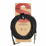 Stagg SGC6PL DL Deluxe Instrument Cable, Straight Jack To Right Angled Jack — 6m