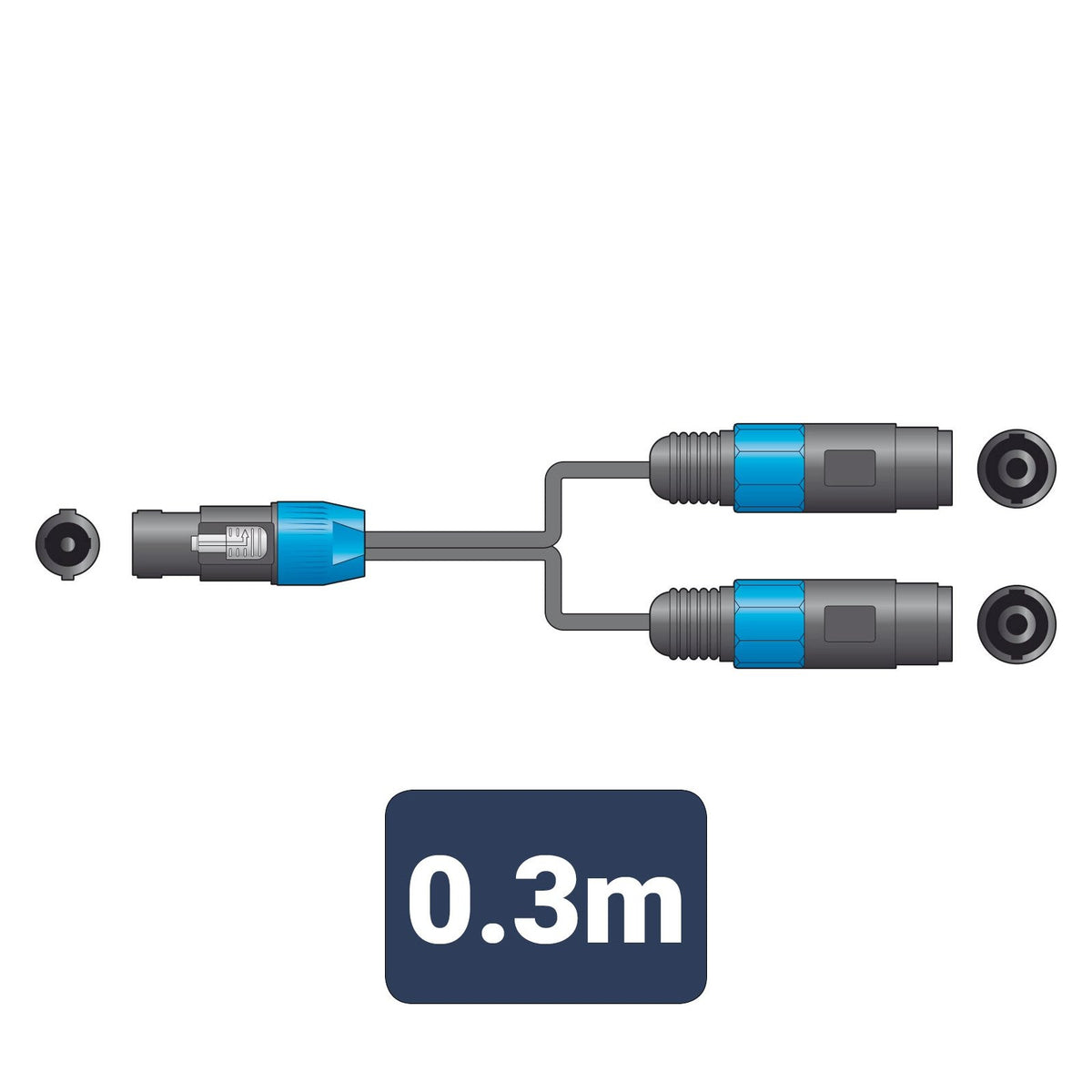 Citronic Speakon Splitter Lead – SPK Plug to 2 x SPK Sockets 1