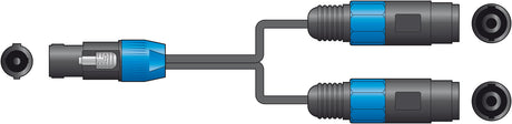 Citronic Speakon Splitter Lead – SPK Plug to 2 x SPK Sockets 4