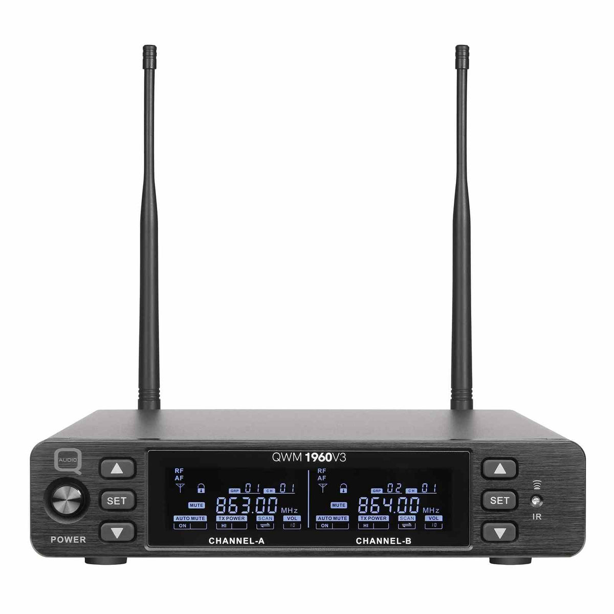 Q-Audio QWM 1960 V3 HH UHF True Diversity Dual Wireless Handheld System