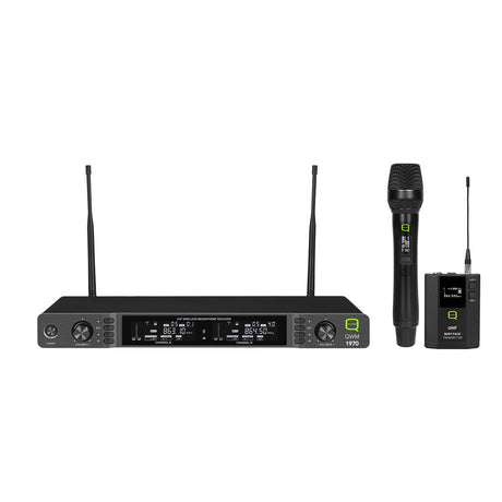 Q-Audio QWM 1970 HH+BP UHF Dual Diversity Wireless Handheld + Beltpack System 1
