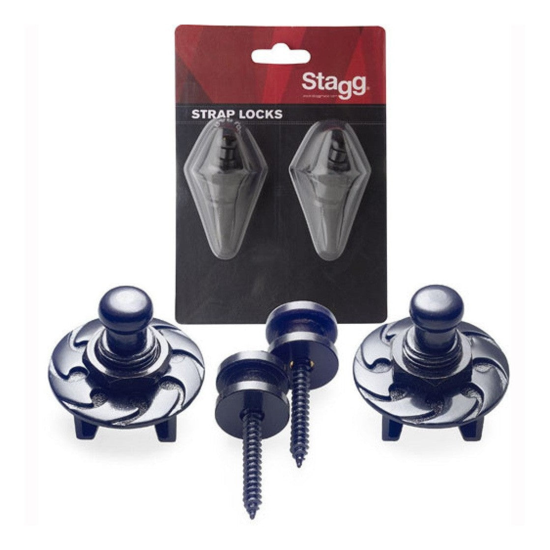 Stagg SSL1 BK Guitar Strap Lock Set — Black 1