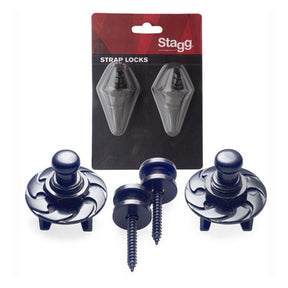 Stagg SSL1 BK Guitar Strap Lock Set — Black 1