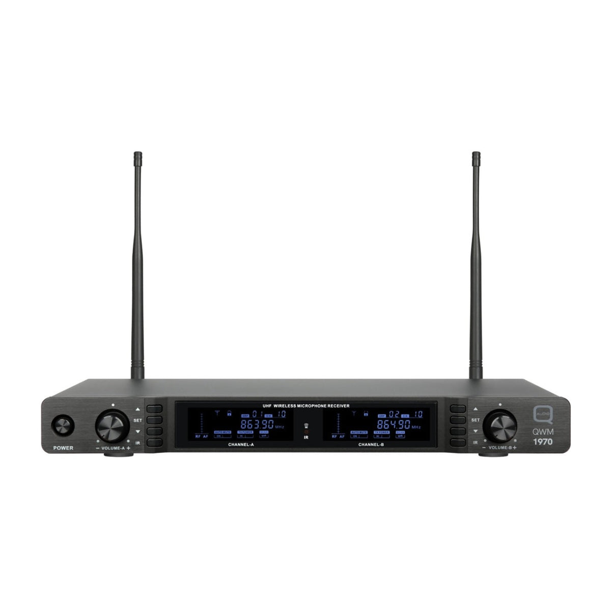 Q-Audio QWM 1970 BP UHF Dual Diversity Wireless Beltpack System 3