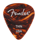 Fender Wavelength Celluloid Plectrums, 351 Shape, Thin — Tortoise Shell, 6-Pack