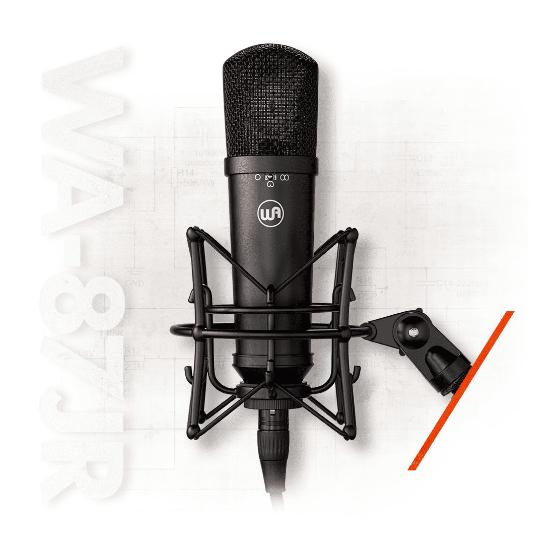 Warm Audio WA-87jr Multi-Pattern FET Condenser Microphone Black 1