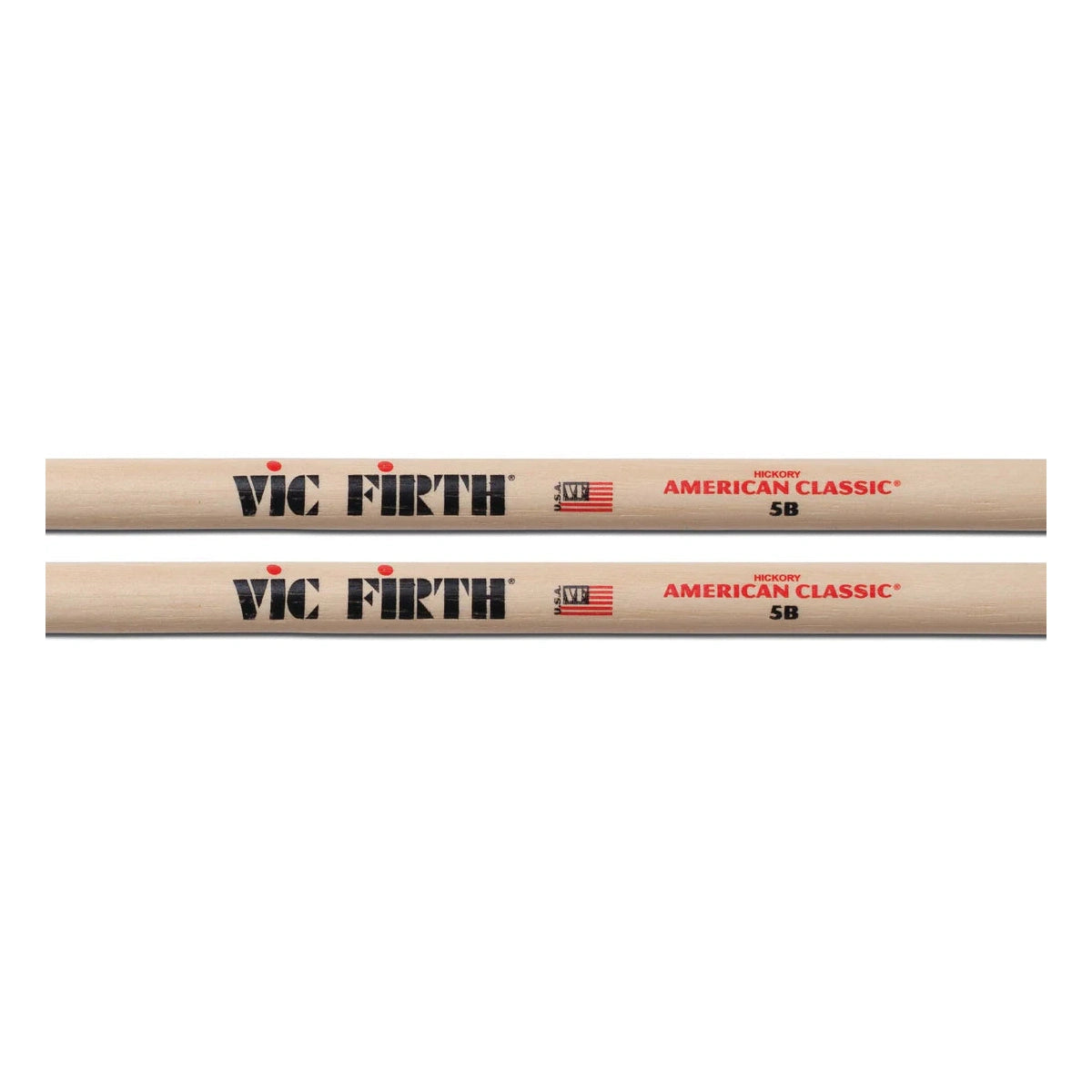 Vic Firth American Classic Hickory Drum Sticks, 5B, Wood Tip — Pair 2
