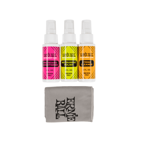 Ernie Ball Instrument Care 3-Pack With Microfibre Polish Cloth P04225 3