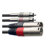 Stagg Twin XLR Male to RCA Audio Cable, 3m STC3CMXM 2