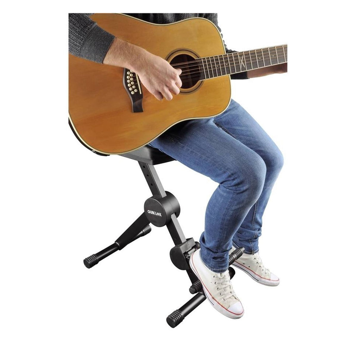Quiklok DX749 Adjustable Musicians Stool With Backrest & Footrest 3