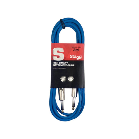 Stagg SGC3DL CBL Deluxe Instrument Cable, Mono Jack-Mono Jack — 3M Blue 1