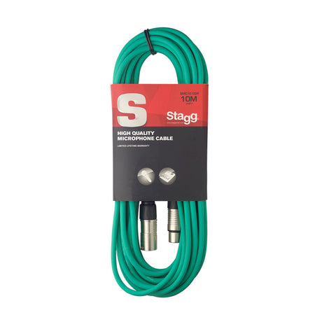 Stagg SMC10 10m XLR Male to Female Cable - Green 2