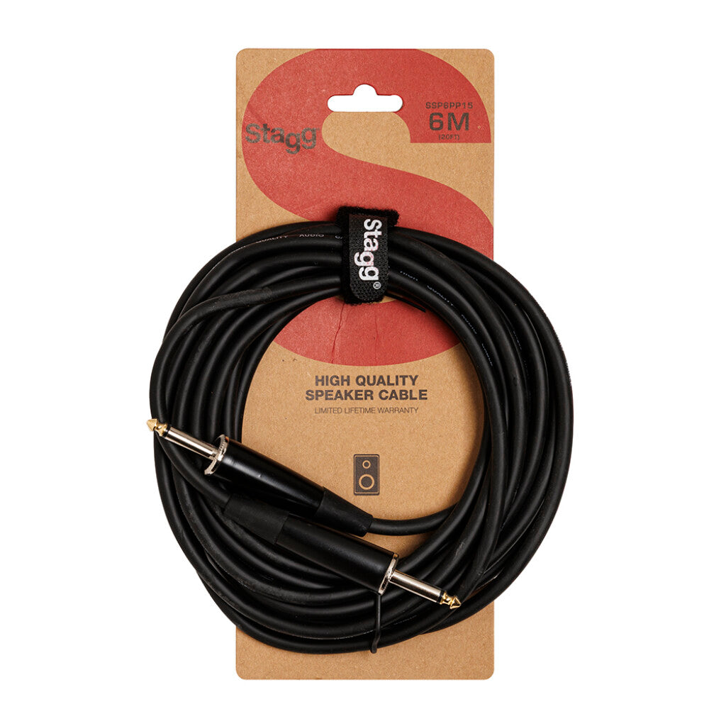 Stagg 1/4" Jack to Jack Speaker Cable 6m – SSP6PP15 2