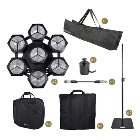 Citronic CosmoPAR Twin Lighting Package with Stands & Bags Black 1