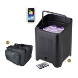 4× VIPAR 6×18W Smart Rechargeable RGBWAUV PAR Uplighters with Bag – Complete Wireless Lighting Set 1