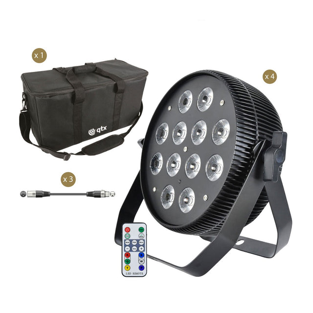 4× MagicPAR-80 Fanless PAR 80W RGBWAUV with Transit Bag Black 1