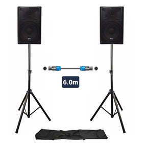 QTX QUEST-10 Portable PA Speaker Package | Active & Passive Bundle With Stands 1