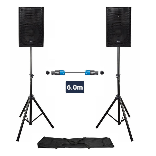 QTX QUEST-10 Portable PA Speaker Package | Active & Passive Bundle With Stands 1