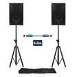QTX QUEST-12 Portable PA Speaker Package | Active & Passive Bundle With Stands 1