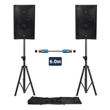QTX QUEST-15 Portable PA Speaker Package | Active & Passive Bundle With Stands 1