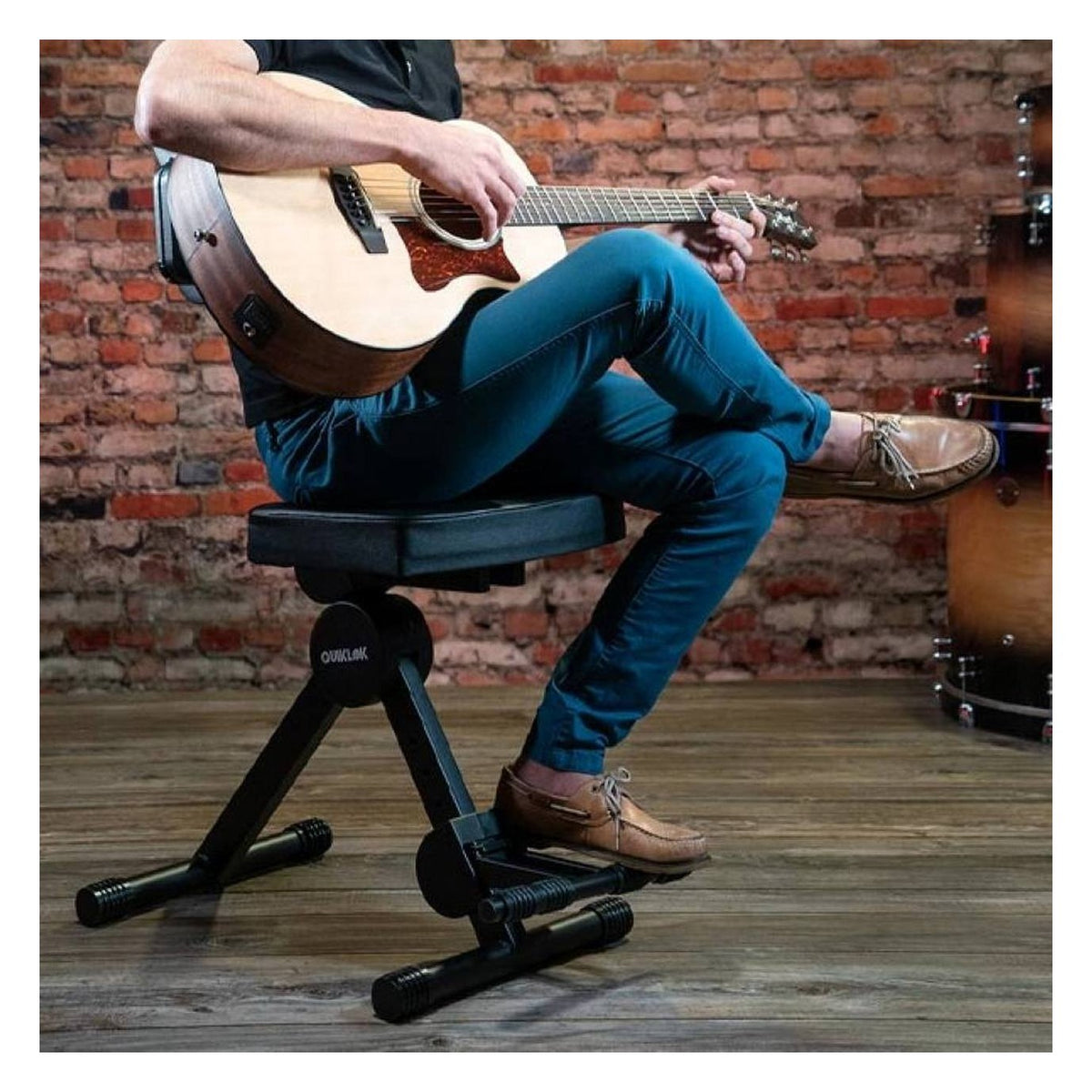 Quiklok DX749 Adjustable Musicians Stool With Backrest & Footrest 4