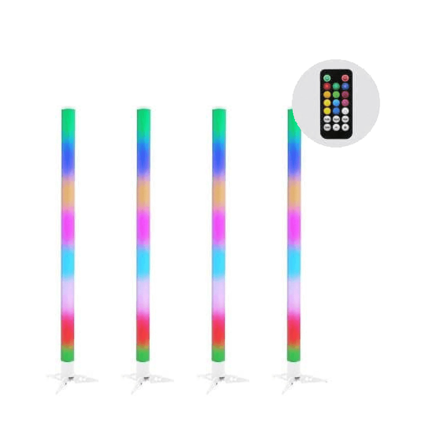 Equinox Pulse Tube Lithium Colour Changing RGB LED Tube Battery Powered - Four Pack 1