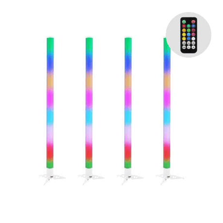Equinox Pulse Tube Lithium Colour Changing RGB LED Tube Battery Powered - Four Pack 1