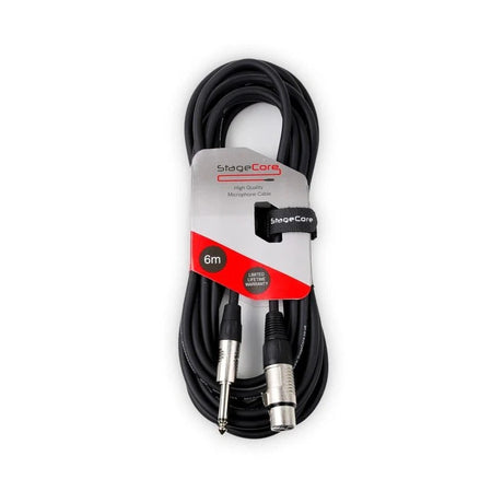 StageCore Female XLR to Mono 6.35mm Microphone Audio Cable, 10m 1