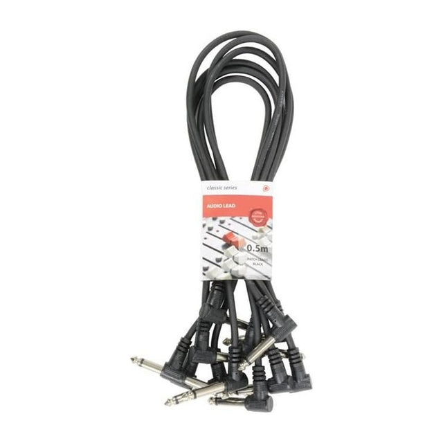 Chord Black 0.5m Patch Cables – 6-Pack Guitar & Audio Leads 1