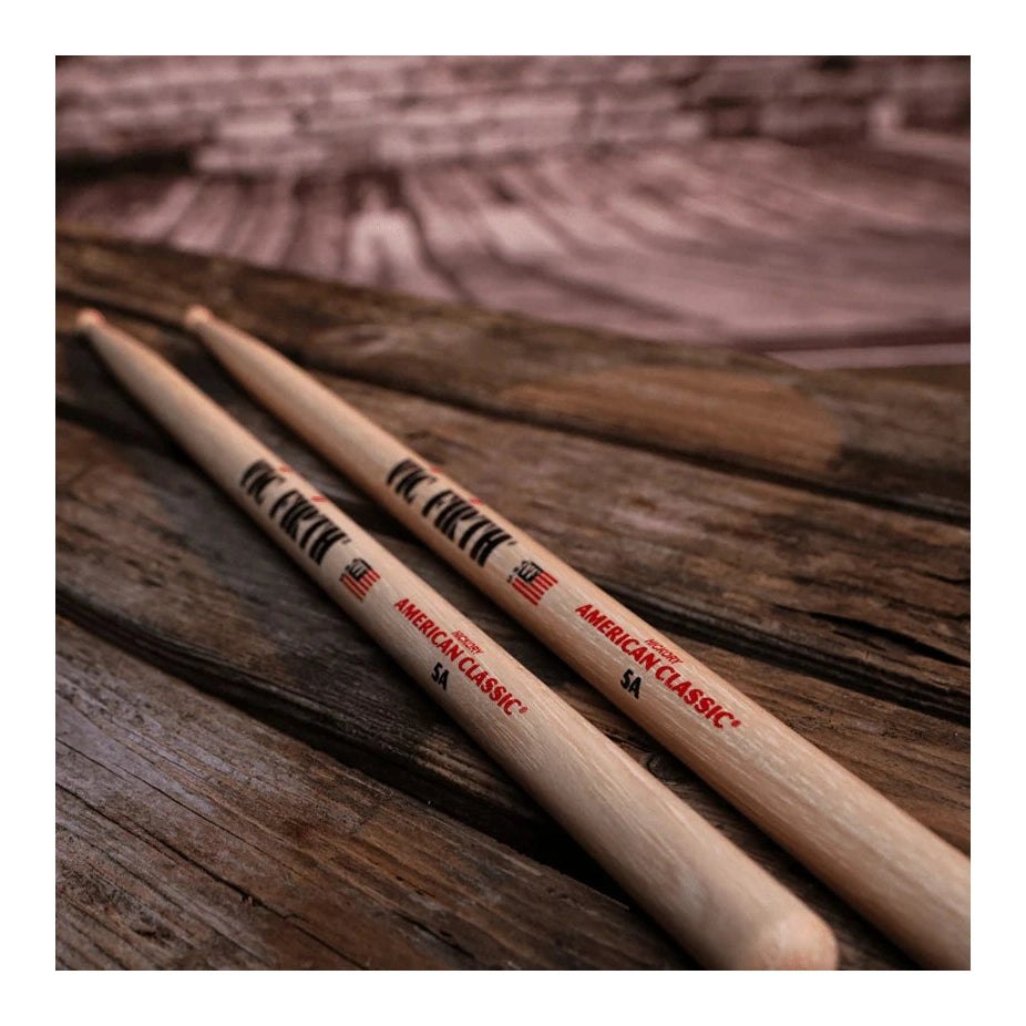 Vic Firth American Classic Hickory Drum Sticks, 5A, Wood Tip — Pair 5