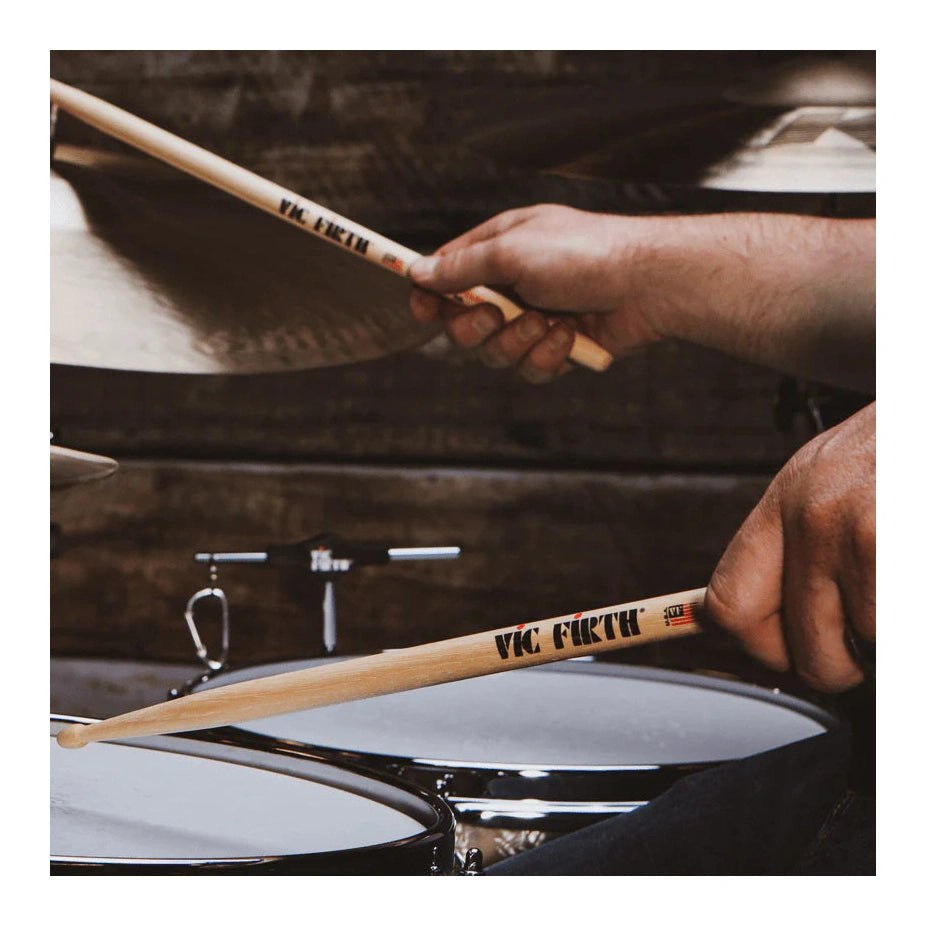 Vic Firth American Classic Hickory Drum Sticks, 5A, Wood Tip — Pair 8