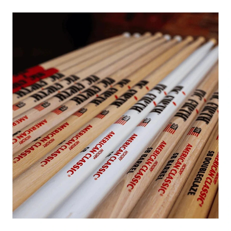 Vic Firth American Classic Hickory Drum Sticks, 5B, Wood Tip — Pair 8
