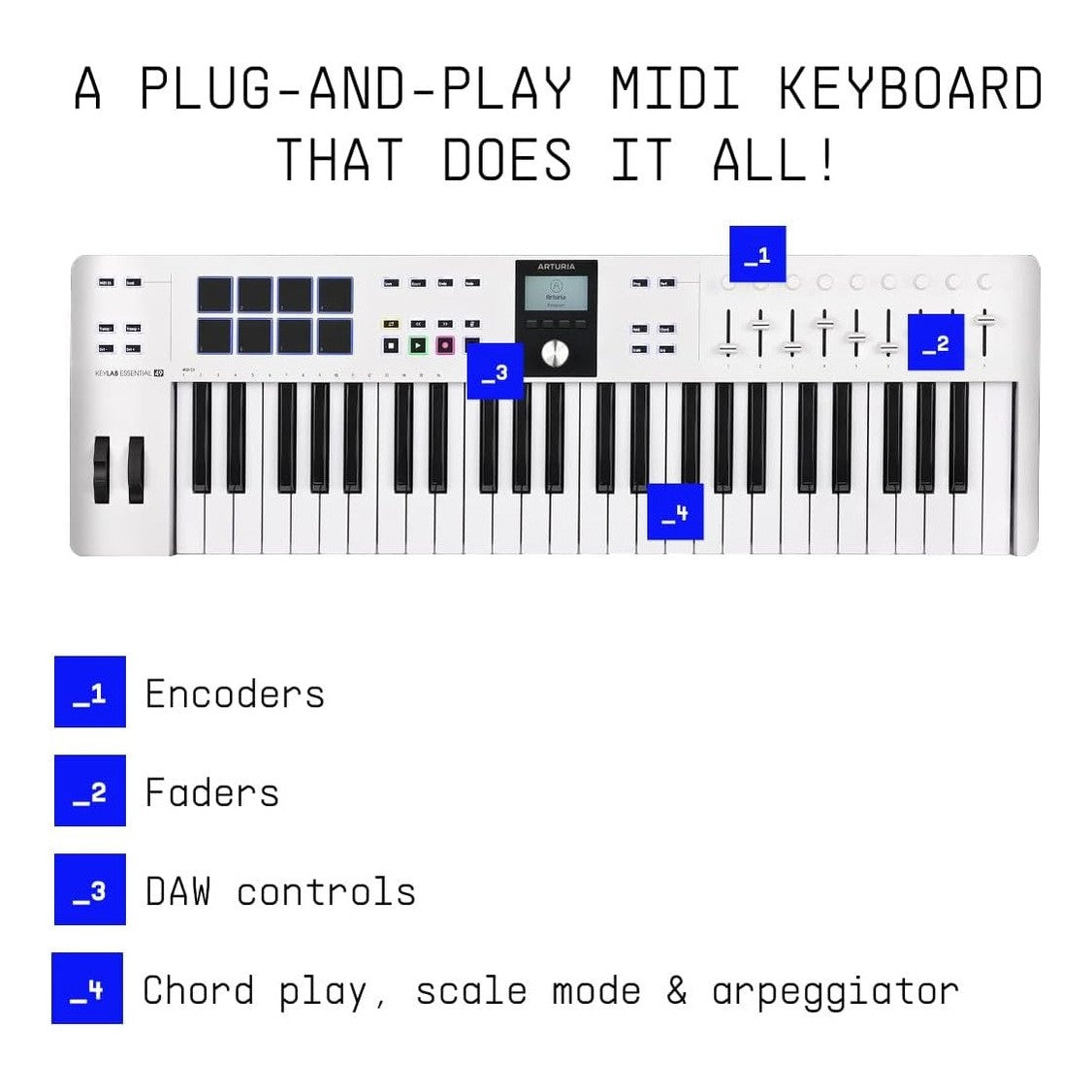 Arturia KeyLab 49 MK3 MIDI Keyboard Controller – White 5