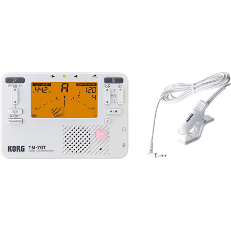 Korg TM-70C Combo Tuner Metronome with Contact Microphone - White 2
