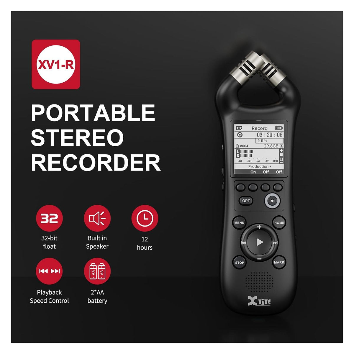 Xvive XV1-R Portable Stereo Recorder & USB Audio Interface 2