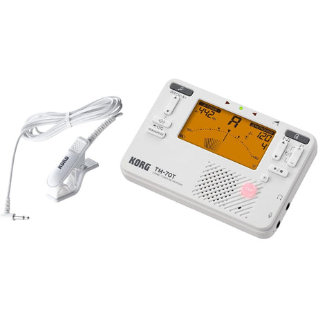 Korg TM-70C Combo Tuner Metronome with Contact Microphone - White 1