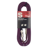 Stagg SGC3DL CPP Deluxe Instrument Cable, Mono Jack-Mono Jack — 3M Purple 1