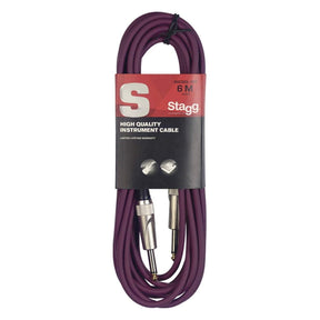 Stagg SGC3DL CPP Deluxe Instrument Cable, Mono Jack-Mono Jack — 3M Purple 1