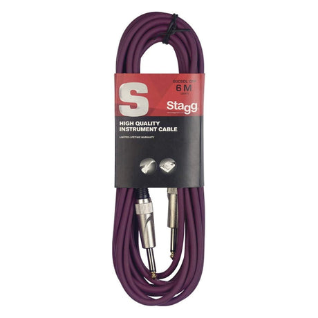 Stagg SGC3DL CPP Deluxe Instrument Cable, Mono Jack-Mono Jack — 3M Purple 1