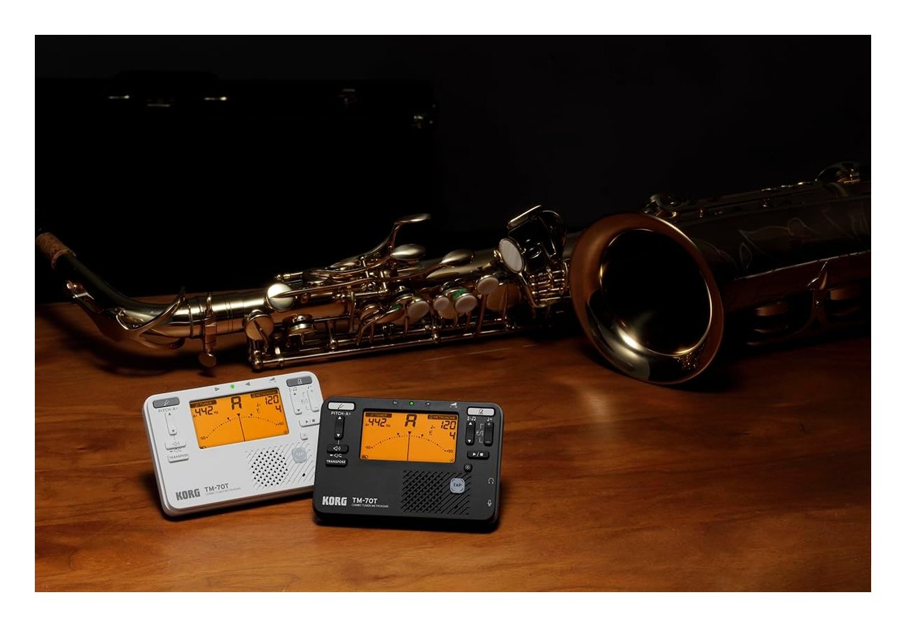 Korg TM-70C Combo Tuner Metronome with Contact Microphone - White 4
