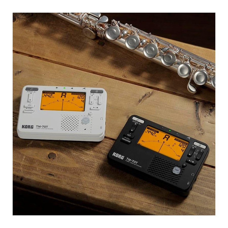 Korg TM-70C Combo Tuner Metronome with Contact Microphone - White 5