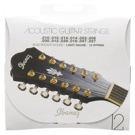 Ibanez IACS12C Coated 80/20 Bronze 12-String Acoustic Guitar Strings — Light, .010-.047 1