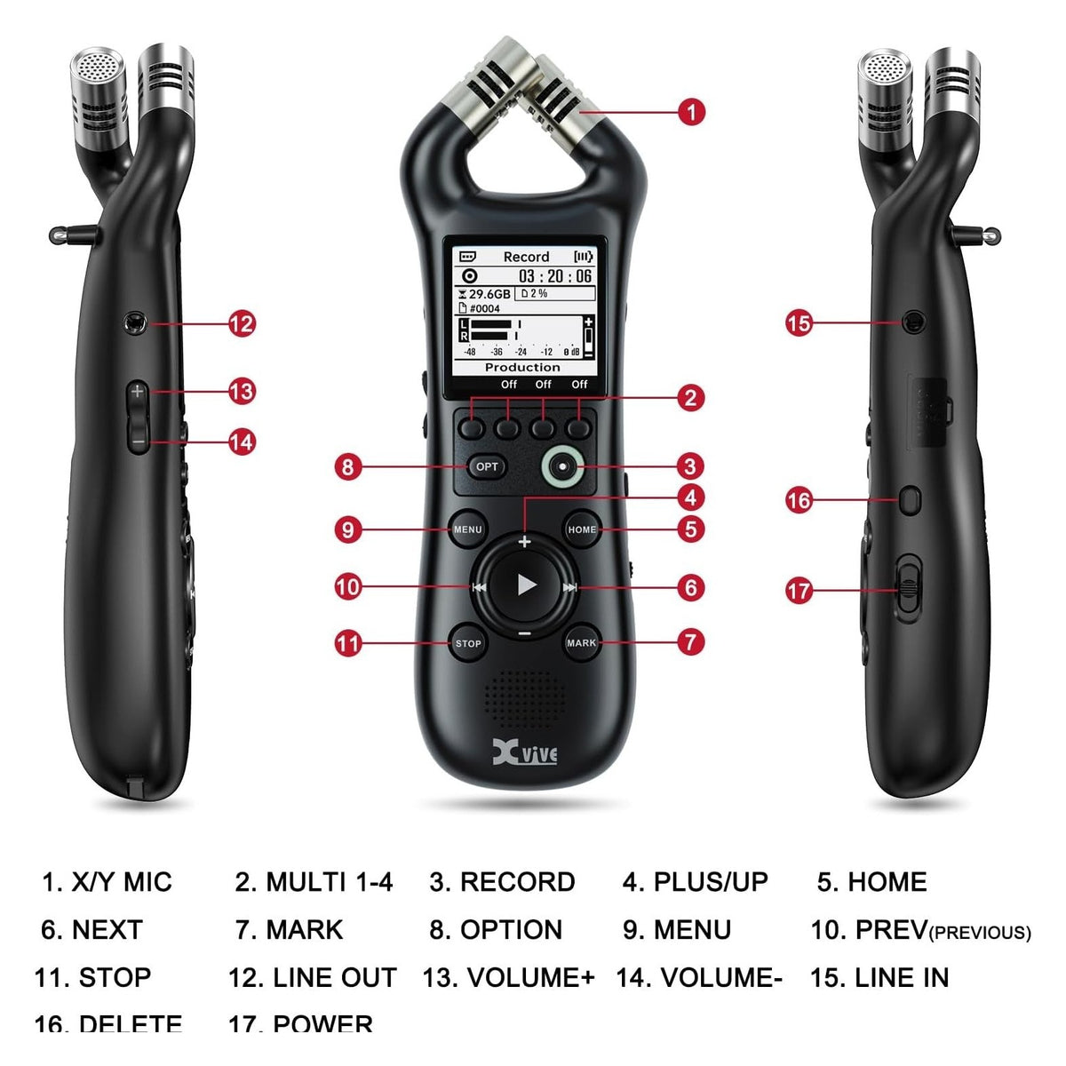 Xvive XV1-R Portable Stereo Recorder & USB Audio Interface 7