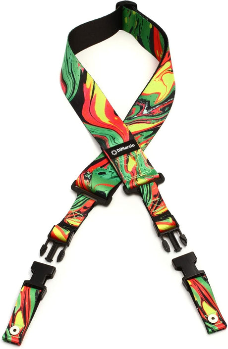 DiMarzio Steve Vai ClipLock® Guitar Strap - Standard Length Green Universe 1