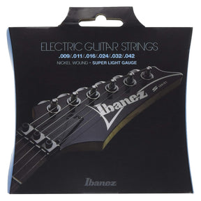 Ibanez IEGS6 Electric Guitar Strings Super Light Gauge, Silver 1