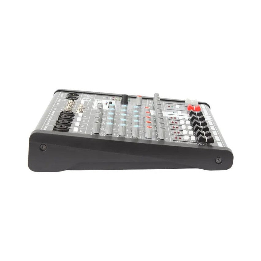 Q-Audio Q-MIX 6FX - 6-Channel Mixer With 24 Digital Effects, USB-C Interface And Bluetooth 3